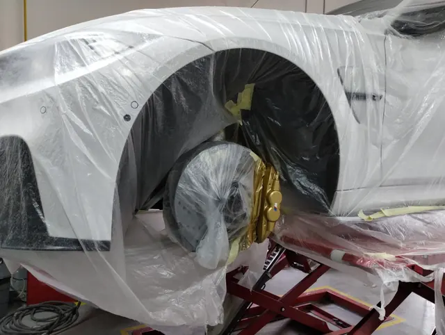Wheel arch masked before painting